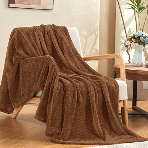 Chocolate Brown Fleece Throw Blanket - Soft & Cozy for Couch