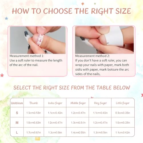 RIICFDD 3D Handcrafted Almond Press-On Nails with Floral Art, French Tips, Reusable