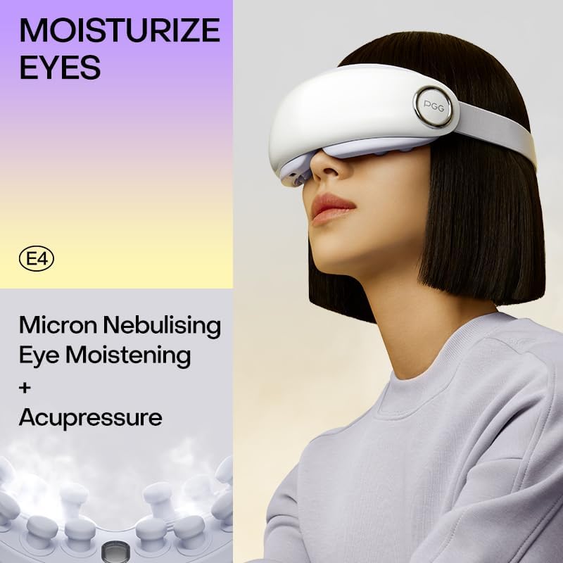 Luxury Eye Massager with Steam & Heat - Bluetooth, 14 Massage Heads, 4 Modes for Dry Eyes & Puffiness | Perfect Gift for Women