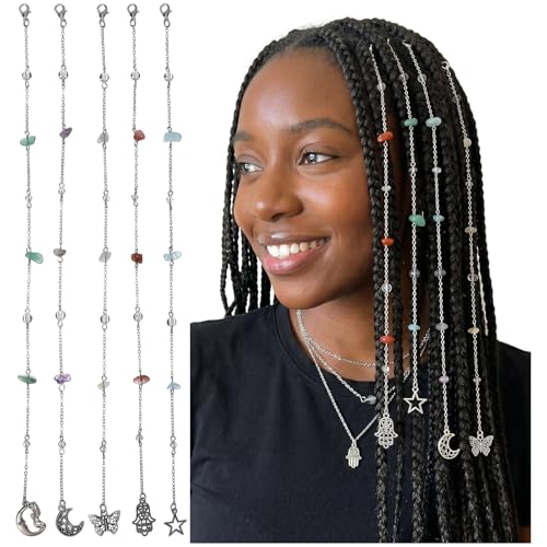 5-Piece Hair Charms Set for Black Women - Colorful Braid Jewelry