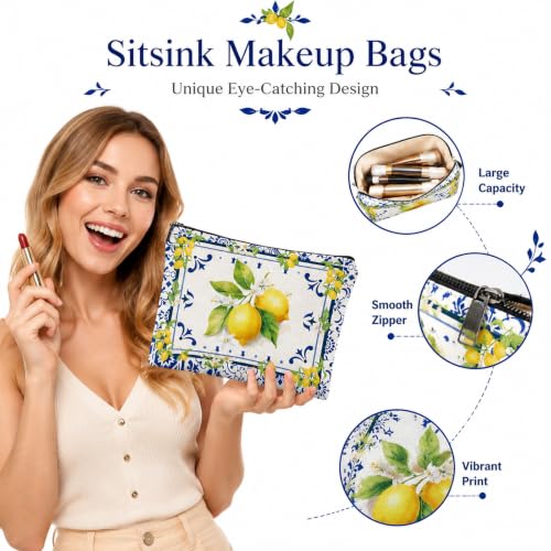 Amalfi Coast Souvenir Lemon Makeup Bag - Italy Travel Gift for Girls & Bridesmaids