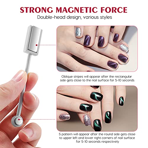 FRCOLOR Double-Head Magic Magnet Stick for 3D Cat Eye Nail Art