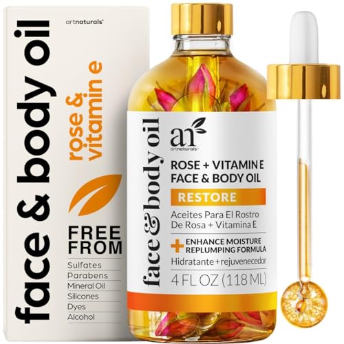 Artnaturals Rose Face Oil with Vitamin E, 4 oz - Deeply Nourishing