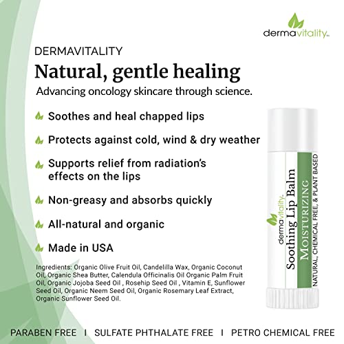 Oncology Lip Balm - Natural Organic Moisturizing Treatment, 3 Pack
