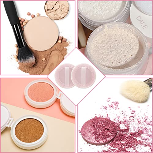 WLLHYF 12PCS Pink Makeup Puffs - Round Cotton Velour Sponges