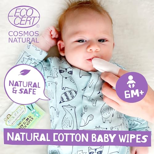 Jack N' Jill Natural Baby Gum & Tooth Wipes - 25 Individually Wrapped Count