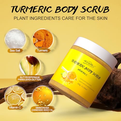 Turmeric & Vitamin C Body Scrub for Exfoliation and Dark Spot Improvement