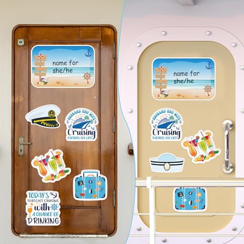 Couple Cruise Door Magnets Set - 7PCS with 3 Paint Pens