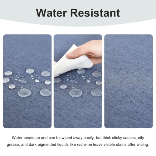 Wolkemer 36x36 Inch Mist Blue Faux Linen Tablecloth - Water Resistant
