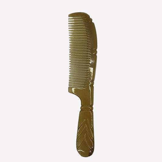 Xiangwenlan Natural Buffalo Horn Comb, Anti-Static Scalp Massaging Comb for Women & Men, Handmade Hair Breakage Reducer