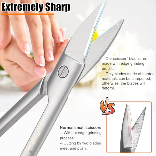LePinko Heavy-Duty Toenail Scissors with Long Handle and Pointed Tip
