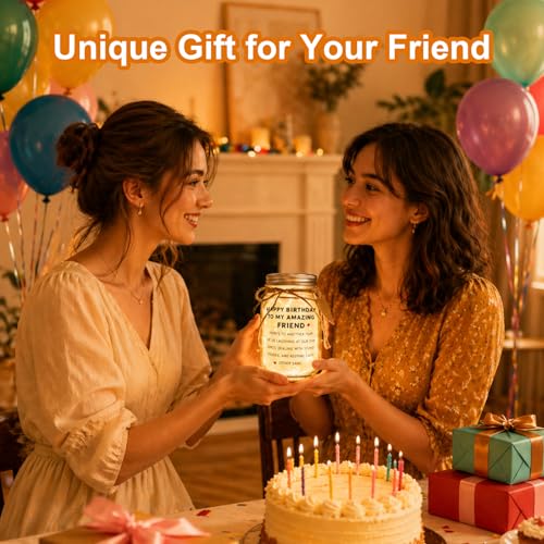 Light Up Jar with Greeting Card - Thoughtful Birthday Gift for Best Friend