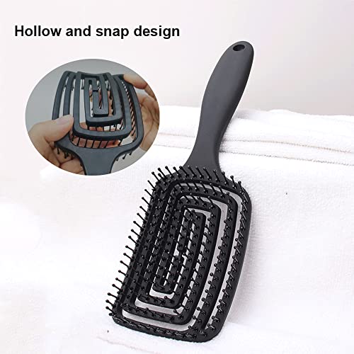 Curved Vented Hair Brush for Fast Detangling & Blow Drying