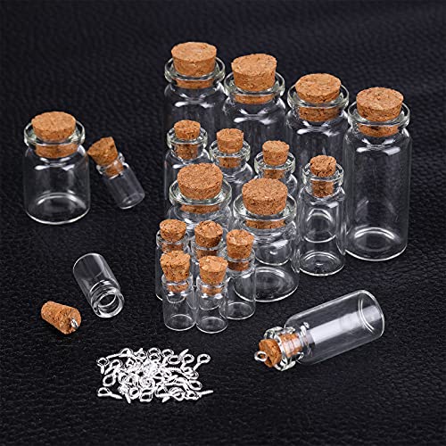 Sherli 1ml Small Glass Jars with Cork Lids - Pack of 45, Mini Spell & Storage Bottles