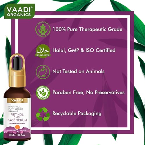 Vaadi Herbals Retinol Serum 0.4% with Baluchiol & Squalane - 30ml