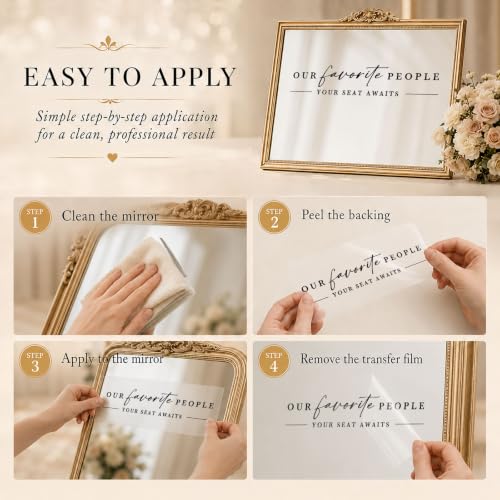 Wedding Seating Chart Mirror Decal - Our Favorite People Welcome Sign