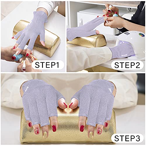 GSAFEME Fingerless Cotton Gloves for Dry Hands - Moisturizing, Purple S/M (Pack of 3)