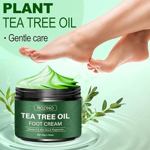 2-Pack Tea Tree Oil Foot Cream for Cracked Heels & Dry Skin - Moisturizing Balm