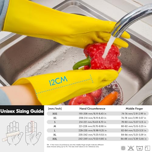 Vgo... Latex Reusable Cleaning Gloves - Extra Thick Long Cuff (L)