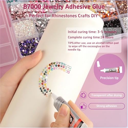 40000 Pcs Rhinestone Bedazzling Kit with Glue & Tools - 40 Colors