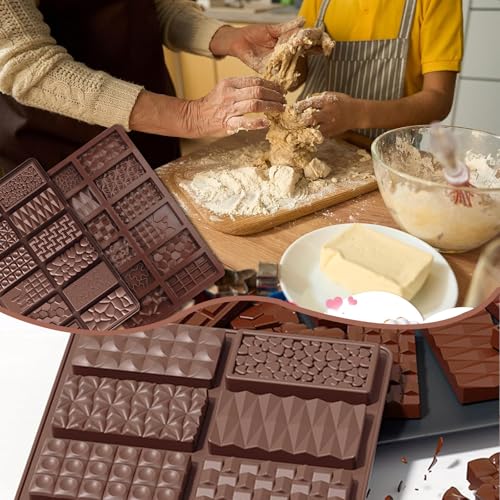 Silicone Chocolate Bar Molds - 2-Piece Non-Stick 12 Cavities
