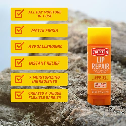 O'Keeffe's Lip Repair SPF 35 Balm - Moisturizer for Dry Cracked Lips (Pack of 2)