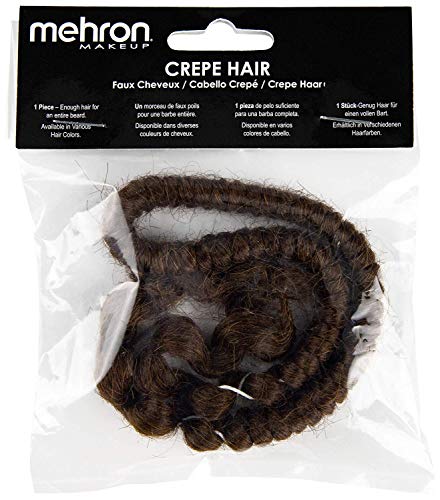 Mehron Makeup Crepe Hair - MEDIUM BROWN, Special FX Fake