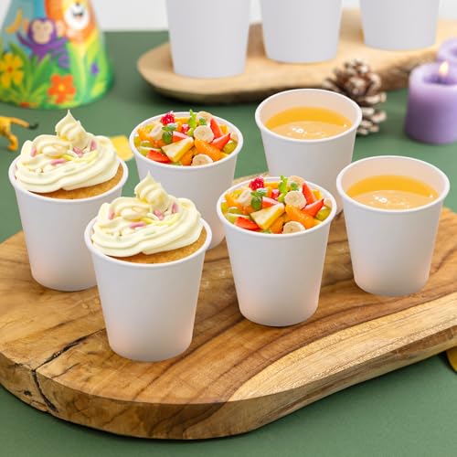 Clawsoff 100 Count 5 oz Disposable Paper Cups - Leak-Proof & Durable