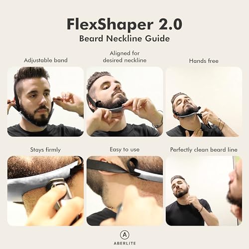 Aberlite FlexShaper 2.0 Beard Shaper for Men - White Neckline Guide
