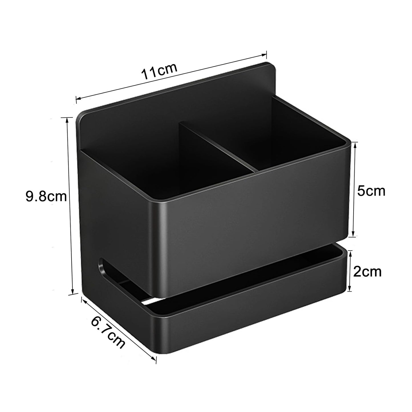 YESENT Aluminum Electric Toothbrush Holder - Bathroom Wall Mounted Toothbrush Holder (Black, Double Slot)
