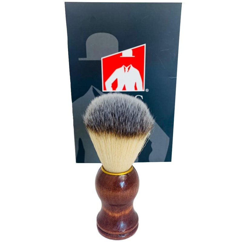 G.B.S Wooden Shaving Set, Synthetic Vegan Shaving Brush Wood Handle and Soap Bowl with All Natural Shave Soap 3IN1 Kit for Men Practical Christmas Gift for Men