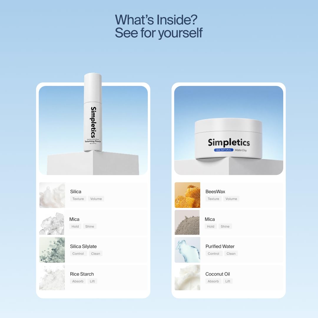 Sea Salt Spray & Hair Texture Powder Duo - Volumizing Lift, Matte Finish & Beach Waves | Lightweight Styling System for All Hair Types