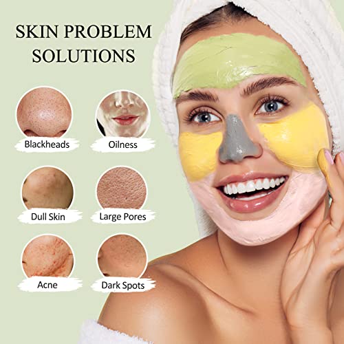 SHVYOG 4-Piece Clay Face Mask Set - Deep Cleansing & Pore Refining Kit