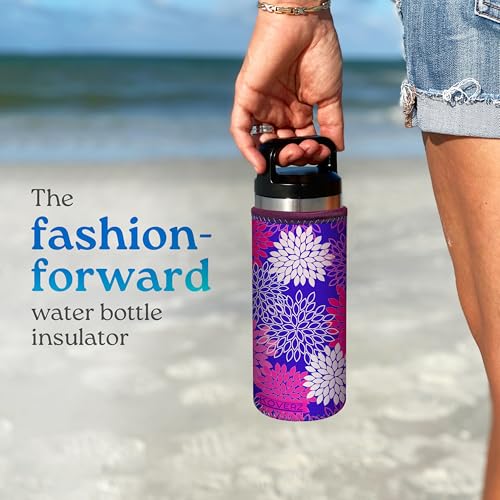 Koverz Neoprene Water Bottle Insulator for 24-30 oz Bottles - Violet Whimsy