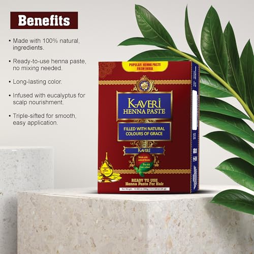 Kaveri Natural Dark Brown Henna Paste Hair Dye - 6 Cone Pack