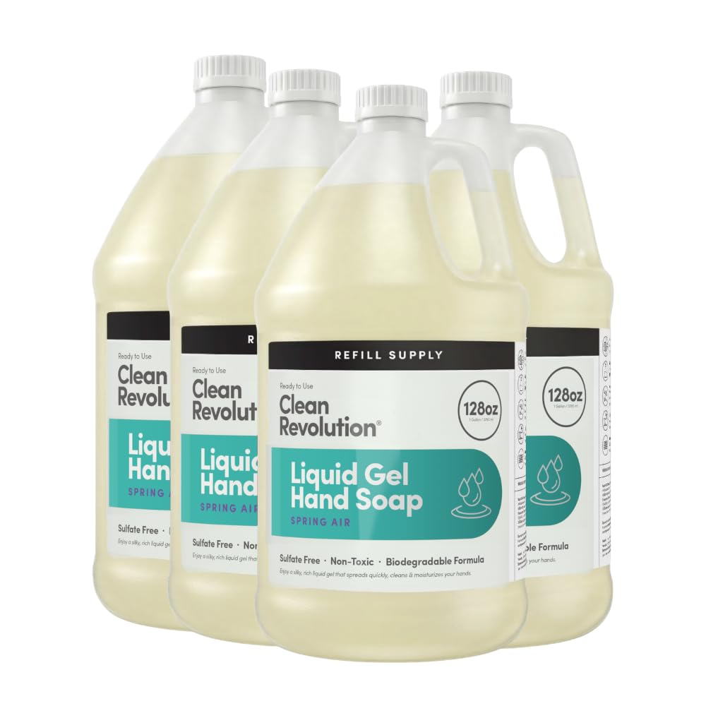 Liquid Gel Hand Soap - Natural Lavender Essential Oils | Silky Rich, Quick Lather, 128 Fl Oz