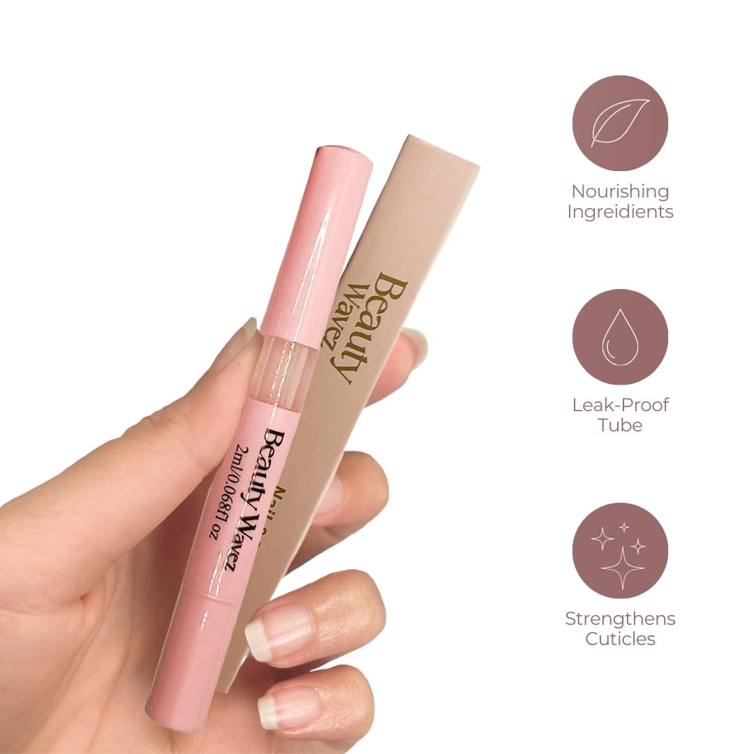 Nail Growth Oil Pen - BeautyWavez Vitamin E & Essential Oils for Brittle, Peeling Nails | 0.68 fl oz