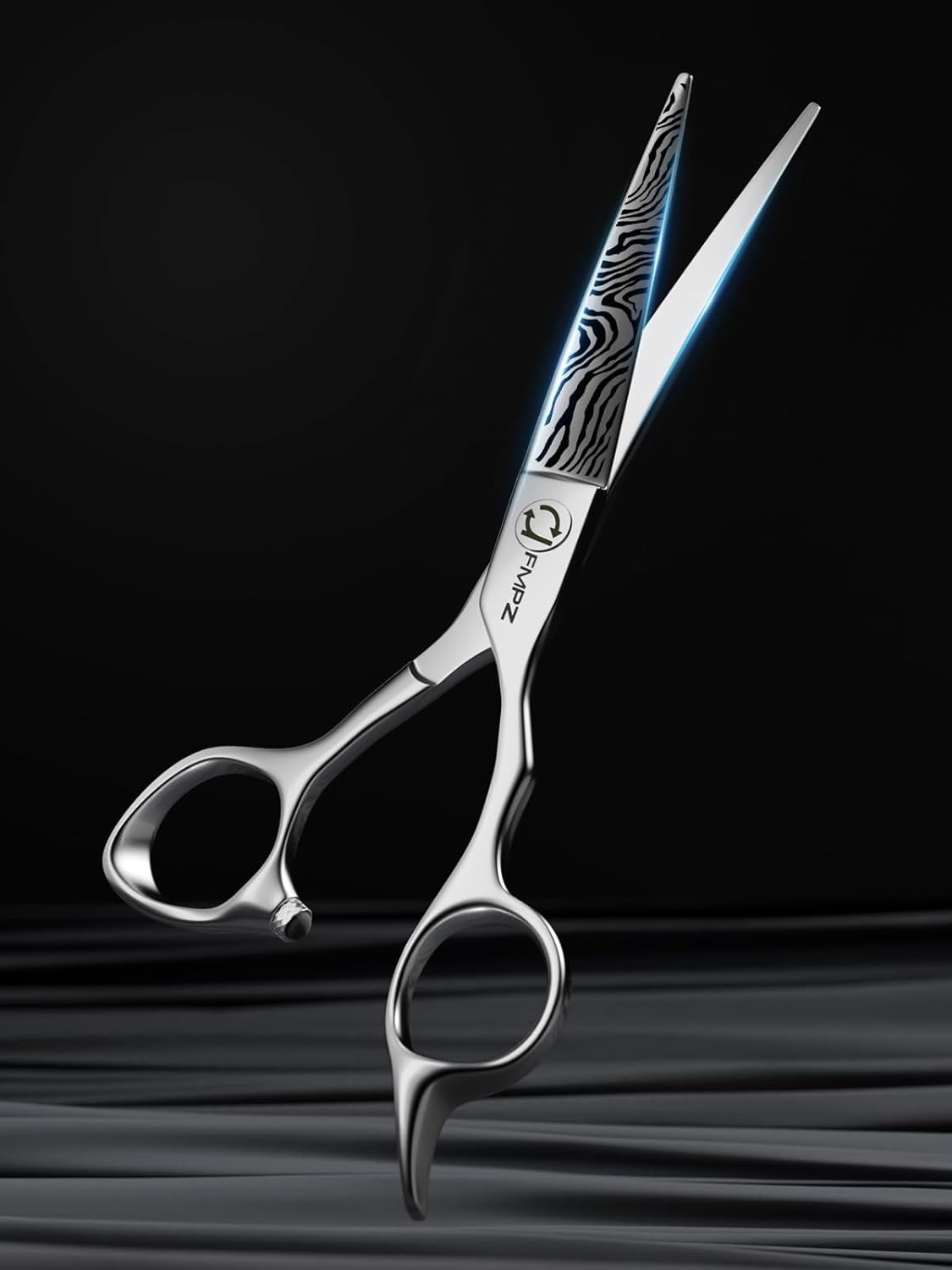 Professional Hair Cutting Scissors - 5.5" Barber Shears with 440C Steel | Ergonomic Design for Salon & Home Use - Zebra Style