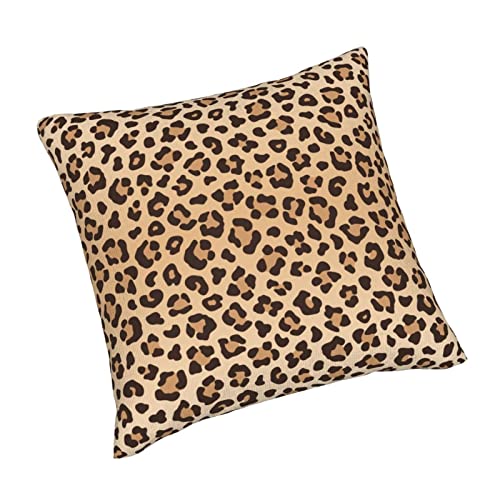 Leopard Print Throw Pillow Covers Set of 2 - 18"x18" Soft Velvet