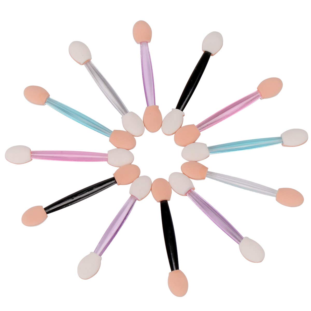 200PCS Disposable Dual-Sided Eye Shadow Sponge Applicators - Multicolor Makeup Brushes