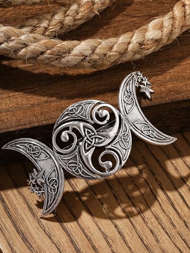 Vintage Celtic Knot Triple Moon Hair Clip Jewelry for Women