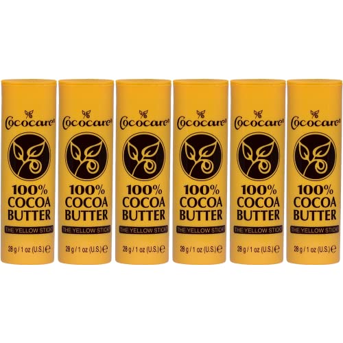 Cococare 100% Cocoa Butter Stick 6 Pack - All-Natural Skin Hydration & Protection