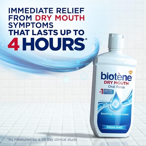 Biotene Oral Rinse Mouthwash for Dry Mouth, Fresh Mint, 33.8 fl oz