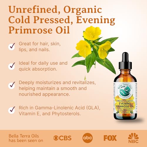Evening Primrose Oil 4 Fl Oz - Pure Cold-Pressed Beauty Oil