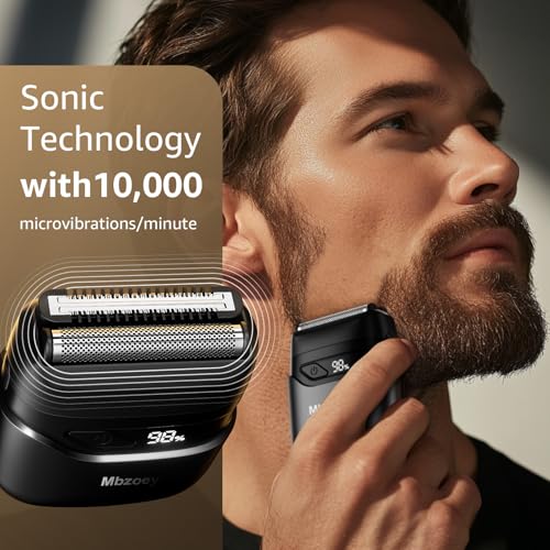 Mbzoey Electric Foil Shavers for Men: Mini Electric Razor for Face - IPX7 Waterproof Cordless Razor with LED Display & Fast Charge - Micro-Comb Technology & Precision Blades£¬Father's Day Gifts