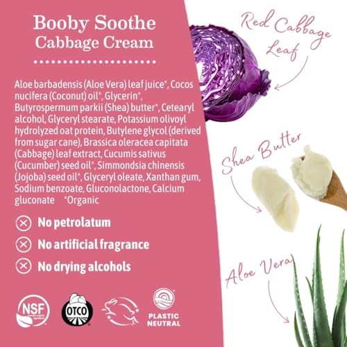 Earth Mama Booby Soothe Cabbage Cream - 2 oz - Breast Cream for Breastfeeding Discomfort and Weaning