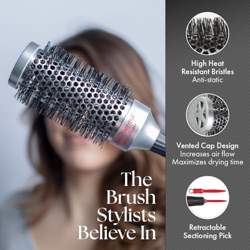 Olivia Garden ProThermal Anti-Static Round Hair Brush, 1 1/4 Inch