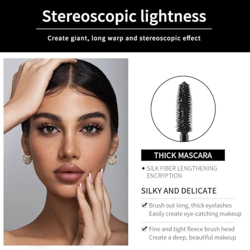 4 Pack Waterproof 4D Silk Fiber Lash Mascara - Long-Lasting, Non-Clumping, Black