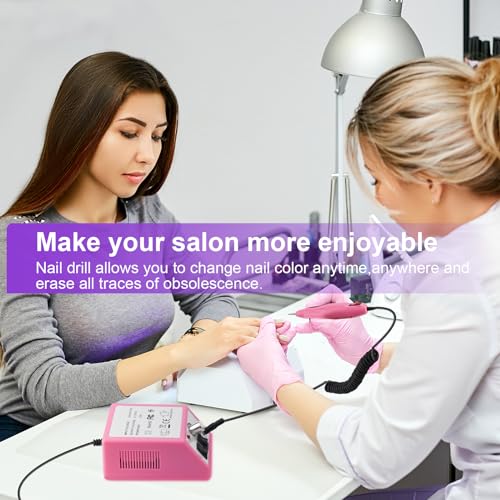 LAVAED Electric Nail Drill Kit - Professional Pink Nail File with 156pcs Bits