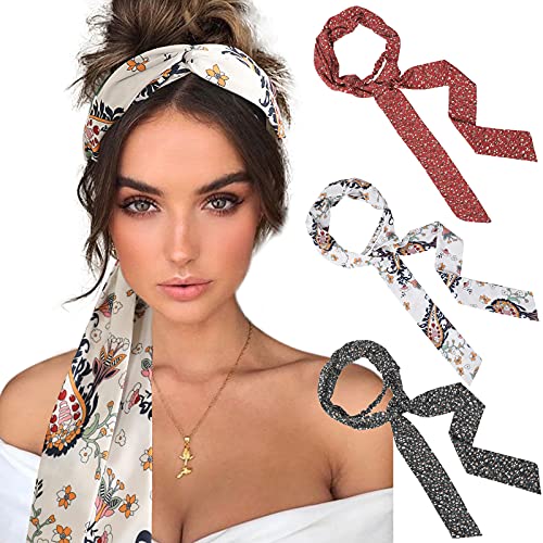 AWAYTR Chiffon Twist Headband - 3PCS in Navy, Red & White